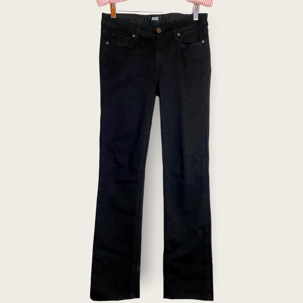 PAIGE Skyline Straight Black Jeans | Size 27